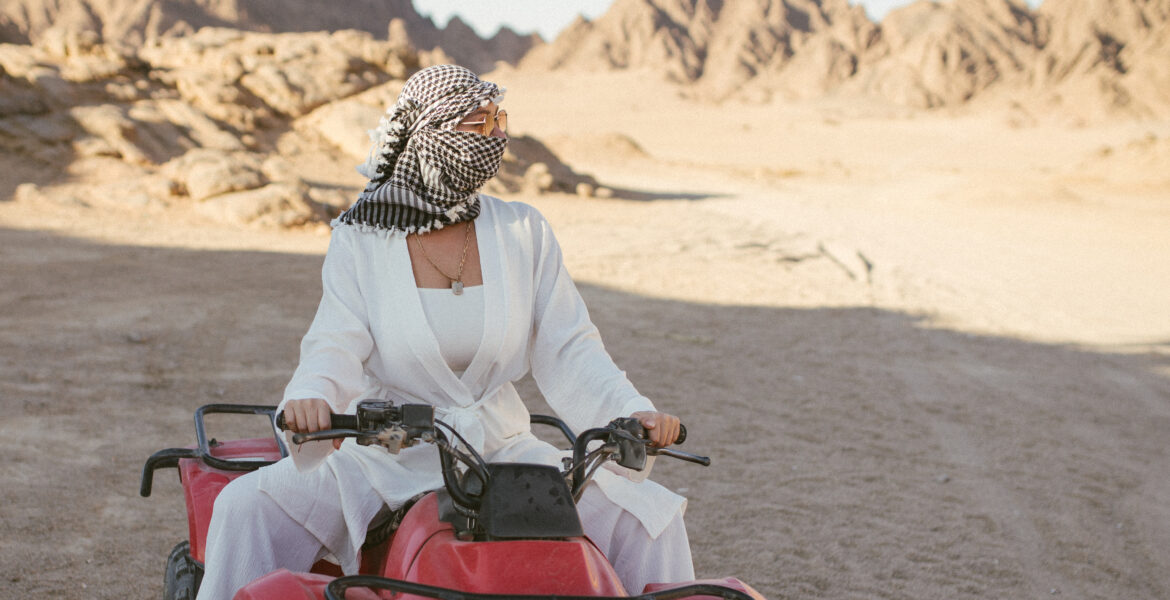 A girl practicing safari