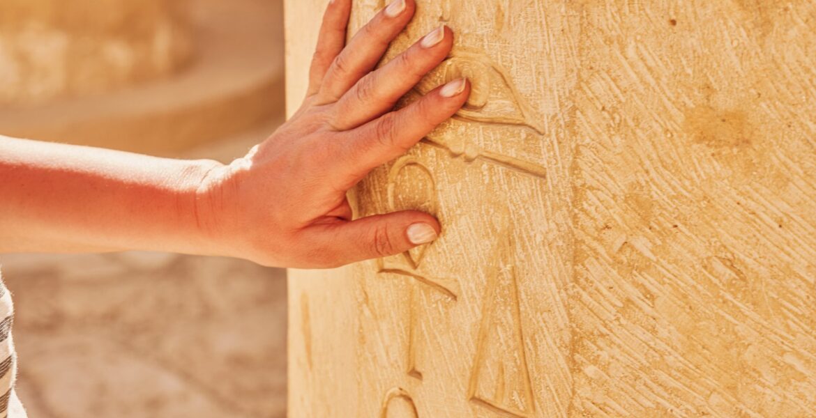 Hand touching decorations